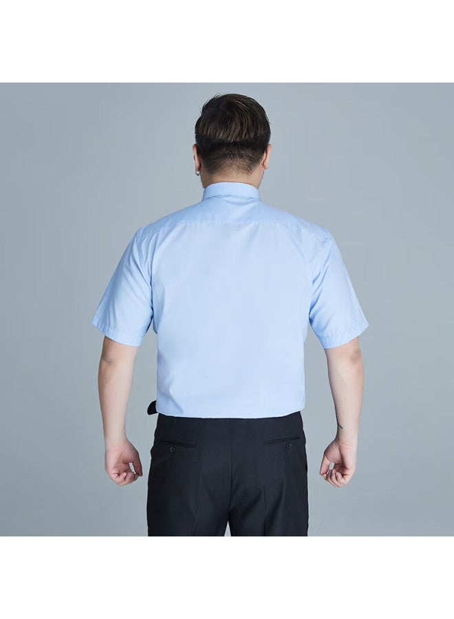 Ayoupang Plus Size Short Sleeve Shirt Men's Business Loose Solid Color Fat Workwear Summer Plus Size Wrinkle-free Formal Shirt - Image 1