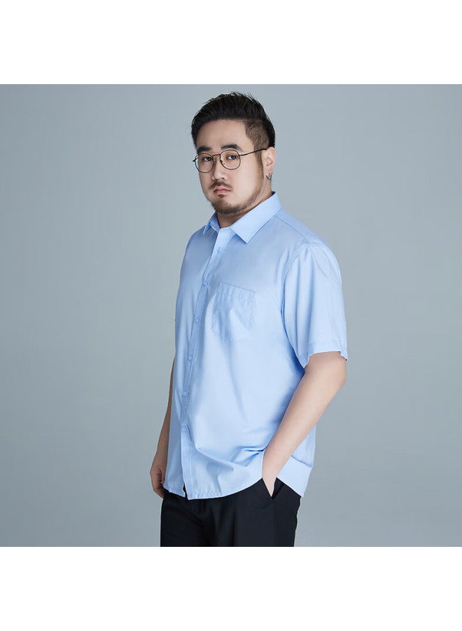Ayoupang Plus Size Short Sleeve Shirt Men's Business Loose Solid Color Fat Workwear Summer Plus Size Wrinkle-free Formal Shirt - Image 2