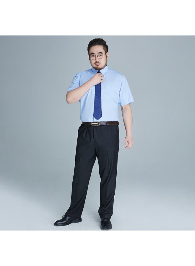 Ayoupang Plus Size Short Sleeve Shirt Men's Business Loose Solid Color Fat Workwear Summer Plus Size Wrinkle-free Formal Shirt - Image 3