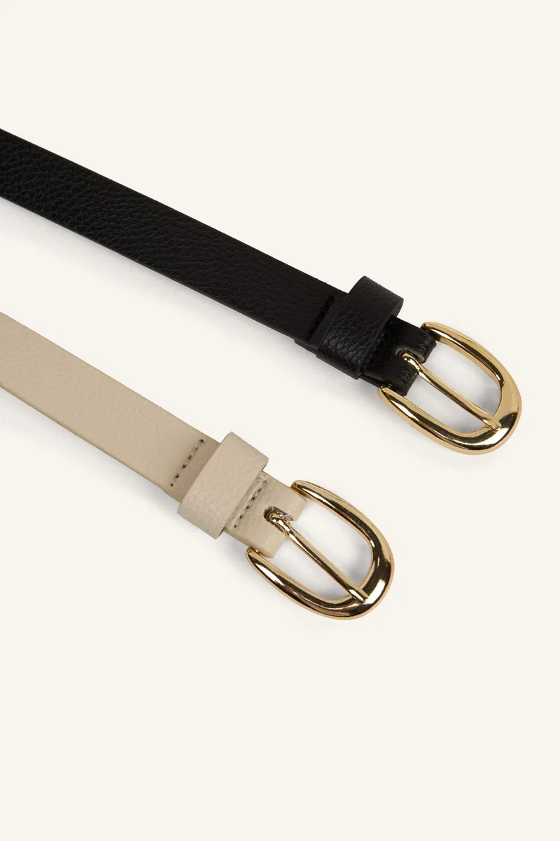 Defacto Woman Oval Buckle Faux Leather
