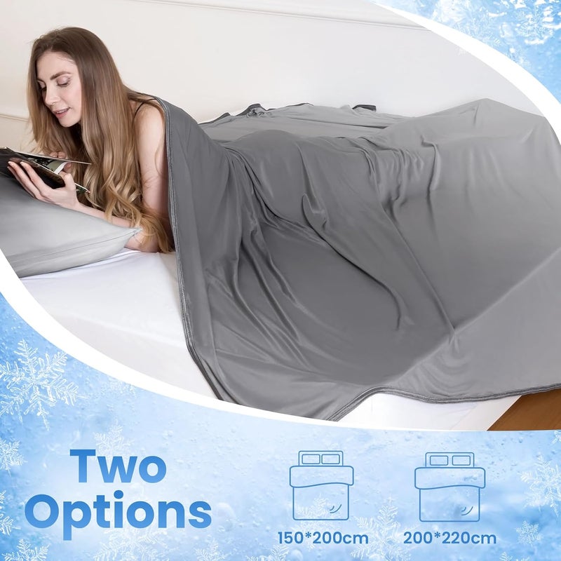 Arc-Chill Q-Max 0.5 Lightweight Summer Blanket, Self-Cooling Blanket for Better Sleep, Double-Sided Cotton Cooling Blanket as Sofa Blanket, Cuddly Blanket, 200 x 220 cm - Image 5