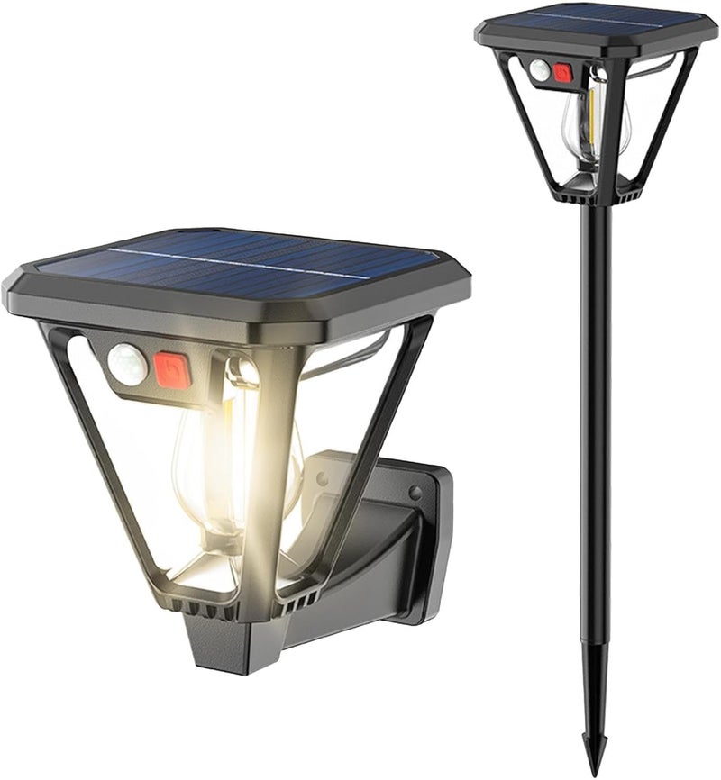 WIDEWINGS Plastic, Abs Solar Lights Outdoor with Motion Sensor with 3 Lighting Modes, Ground Mounting and Wall Mounting, Waterproof Outdoor Solar LED Light, Garden Light, Suitable for Garden (1 Pack) - Image 1