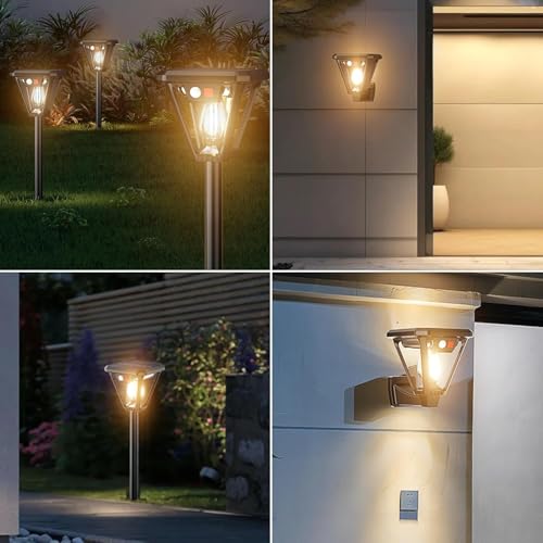 WIDEWINGS Plastic, Abs Solar Lights Outdoor with Motion Sensor with 3 Lighting Modes, Ground Mounting and Wall Mounting, Waterproof Outdoor Solar LED Light, Garden Light, Suitable for Garden (1 Pack) - Image 4