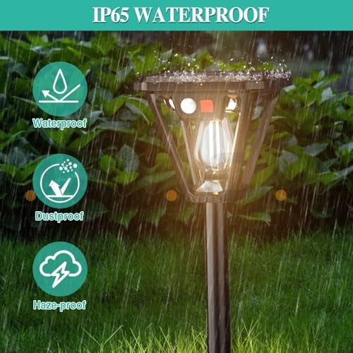 WIDEWINGS Plastic, Abs Solar Lights Outdoor with Motion Sensor with 3 Lighting Modes, Ground Mounting and Wall Mounting, Waterproof Outdoor Solar LED Light, Garden Light, Suitable for Garden (1 Pack) - Image 5
