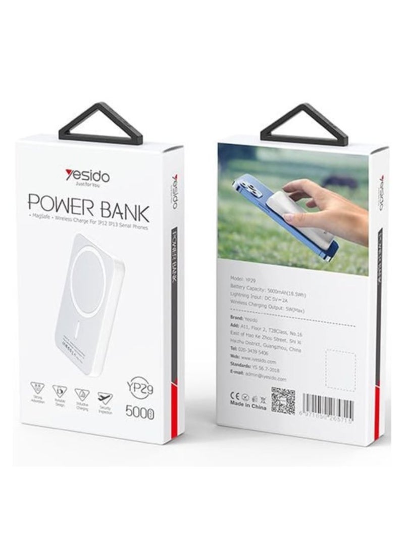 Yesido - Power Bank Wireless 5000mAh Mag-Safe Matte,  Power Bank Fast Charging, Portable Charger, Magnetic Rechargeable Battery Pack Station For iPhone 13/12/Galaxy S21/S20 - Image 1