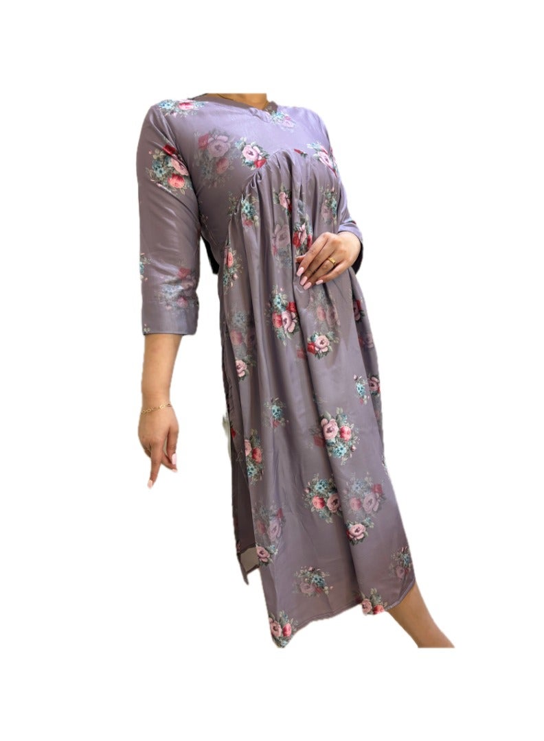 Zebees Crape floral Dress / top/ Kurti for Women, Comfortable & Stylish  - Image 4