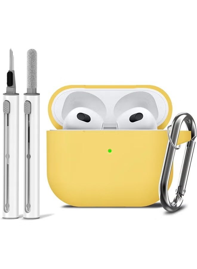 Soft Silicone Protective Case Cover for AirPods 3 with Cleaner Kit and Keychain - Image 1
