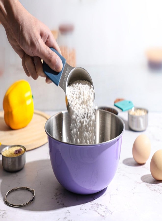 Turewin Magnetic Measuring Cups Set Includes 7 Stainless Steel Magnetic Measuring Cups and 3 Mixing Bowls with Wooden Lids Kitchen Measuring Tools for Cooking or Baking - Image 5