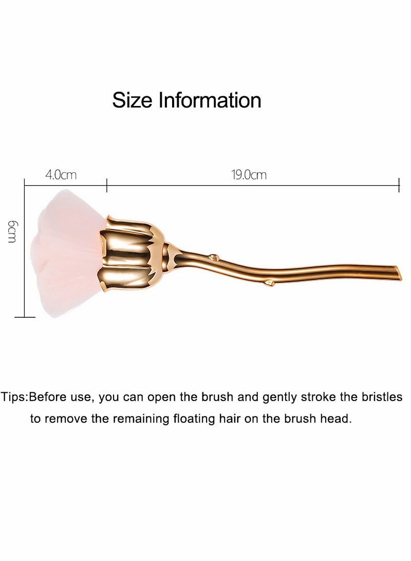 SOLARAE Nail Art Dust Brush, Pink Rose Soft Hair Manicure Dust Clean Brush, Suitable for Nail Cleaning Dust Brush, Loose Powder Blush Makeup Brush Tool (Pink) - Image 5