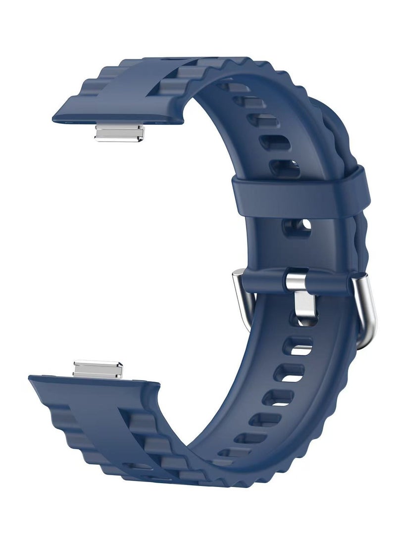 DKNG For Huawei Watch Fit4 Pro/Fit4/Fit3 Silicone Wave Sport Band for Men/Women Blue  - Image 3