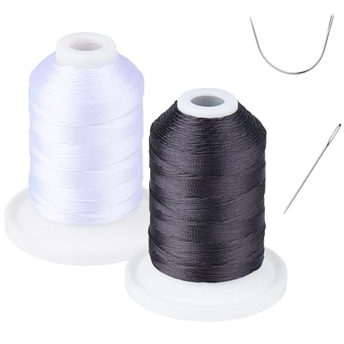 simthread UV Resistant - Simthread 100% Polyester Bonded Thread Tex 69 (12wt) - 250 Yards 1 White 1 Black, - Image 1