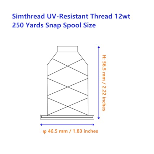 simthread UV Resistant - Simthread 100% Polyester Bonded Thread Tex 69 (12wt) - 250 Yards 1 White 1 Black, - Image 2