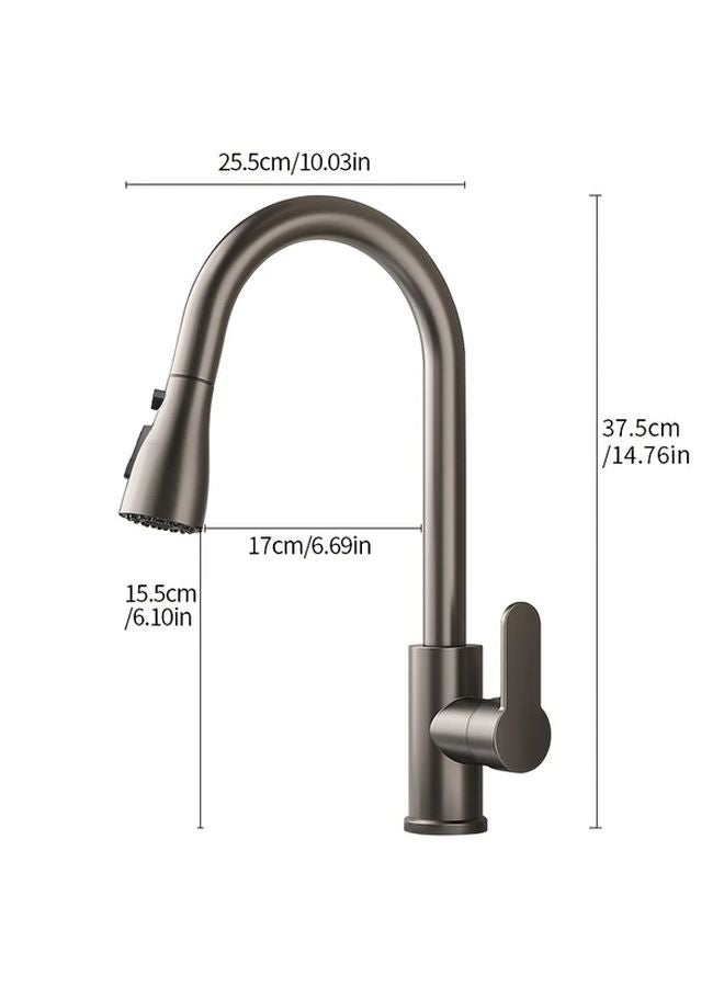 Brushed Kitchen Faucet With Pull Down Sprayer Hot Cold Water Single Hole Installation - Image 5
