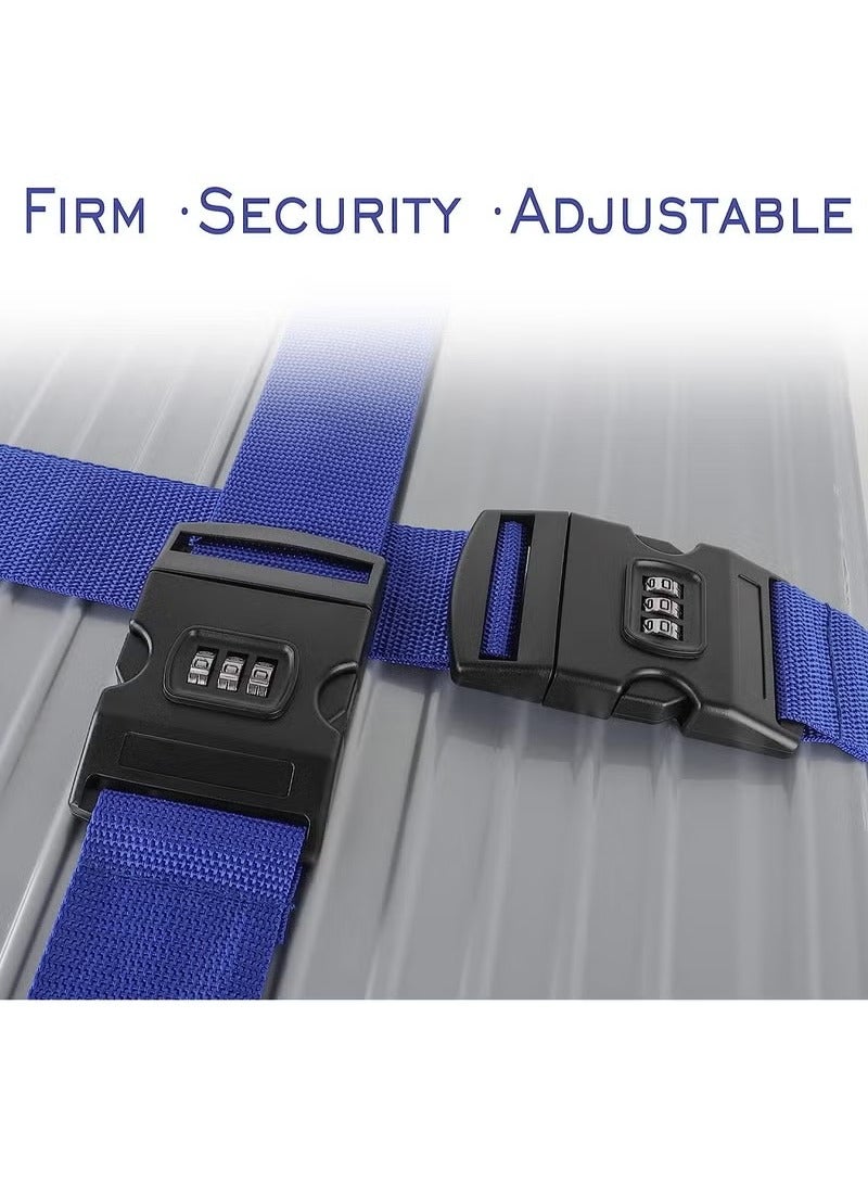 2 Pack Luggage Straps, Locking Buckle Strap Adjustable Waist Belt For Suitcase With Travel Belt Accessory (Blue)  - Image 2