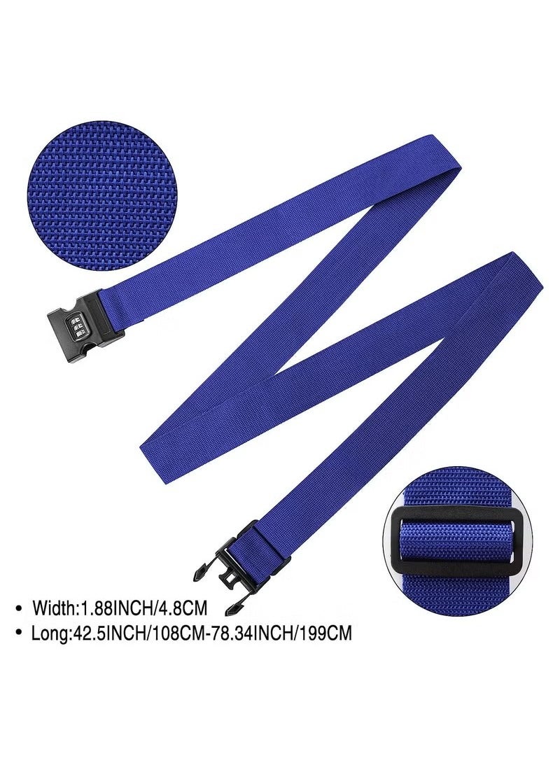 2 Pack Luggage Straps, Locking Buckle Strap Adjustable Waist Belt For Suitcase With Travel Belt Accessory (Blue)  - Image 3