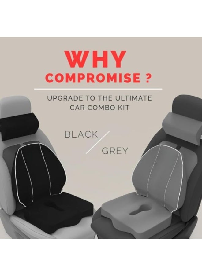 Memory Foam Back Support and Seat Cushion for Long Sitting, Ergonomic Lumbar and Coccyx Support Cushion for Office Chair and Car Seat, Comfortable Universal Fit - Image 3