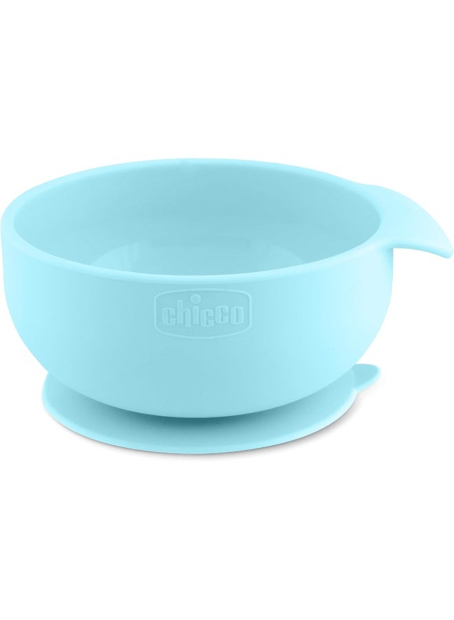 Chicco Easy Start Silicone Feeding Set | Dishes for Baby-Led Weaning | Suction Bowl | Adjustable Silicone Bib | Soft Silicone Spoon | BPA-Free | 3 Piece Set | 6m+ | Teal - Image 3