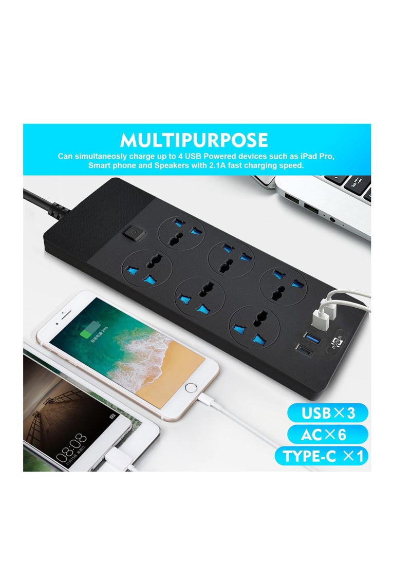 SUN SHINE Power Strips Extension Cord 6 Outlets, UK Plug Universal Plug  - Image 4
