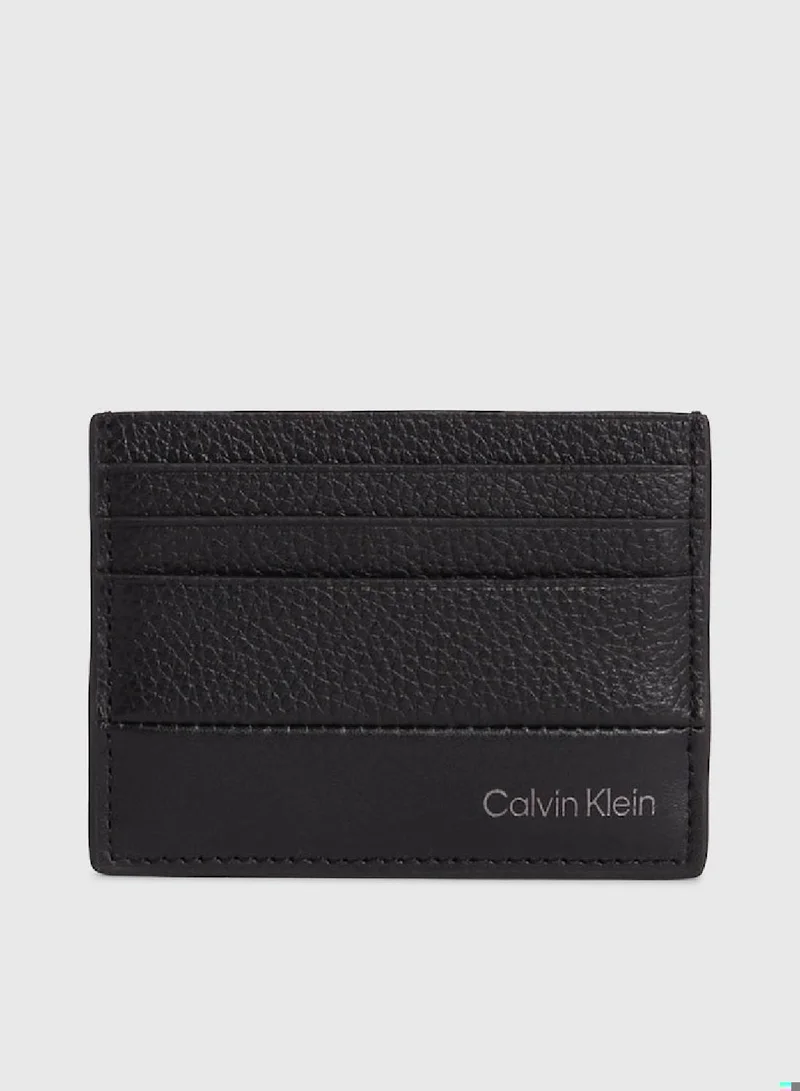 CALVIN KLEIN Men's Subtle Mix Cardholder - Leather, Black