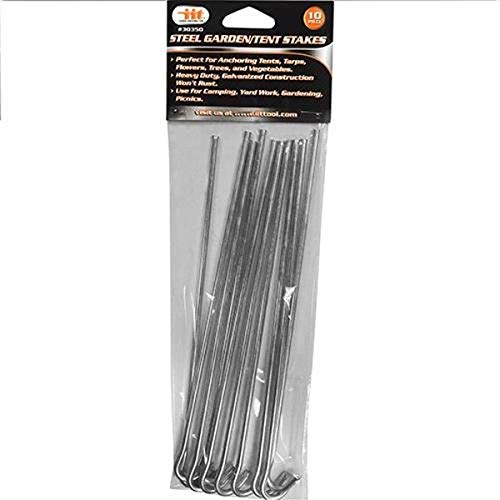 iit Garden and Tent Stakes 9-Inch Galvanized Steel 10 Piece Set - Image 1