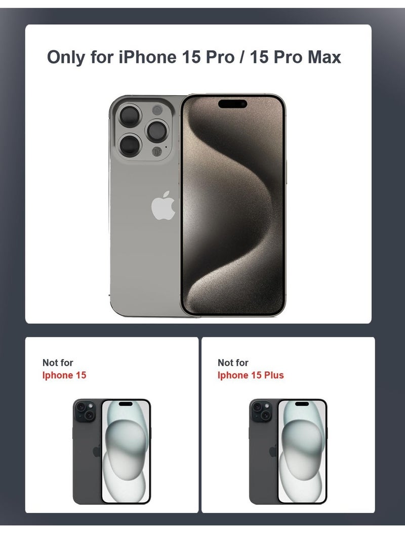 ELTRAZONE Camera Lens Protectors for iPhone 15 Pro and 15 Pro Max, Aluminum Edging AR Lens Defender Scratch-Resistant, Transparent Camera Glass Grade Protective Cover (Natural Titanium) - Image 3