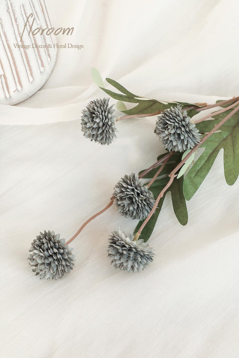 Floroom 5pcs Dusty Sage Green Faux Silk Mums Artificial Flowers, Bulk Fake Small Mini Chrysanthemums with Stems for DIY Wedding Centerpieces Floral Arrangements Vase Fillers Home Decorations - Image 3