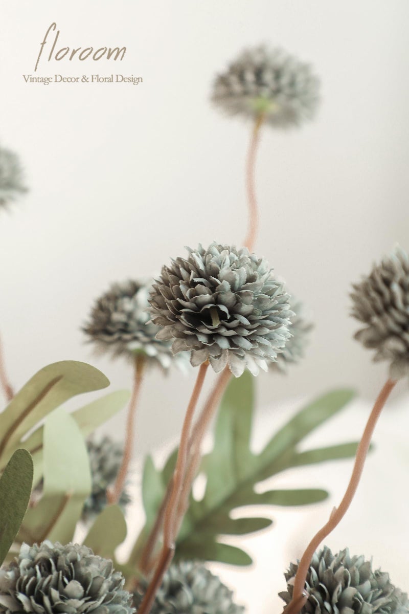 Floroom 5pcs Dusty Sage Green Faux Silk Mums Artificial Flowers, Bulk Fake Small Mini Chrysanthemums with Stems for DIY Wedding Centerpieces Floral Arrangements Vase Fillers Home Decorations - Image 5