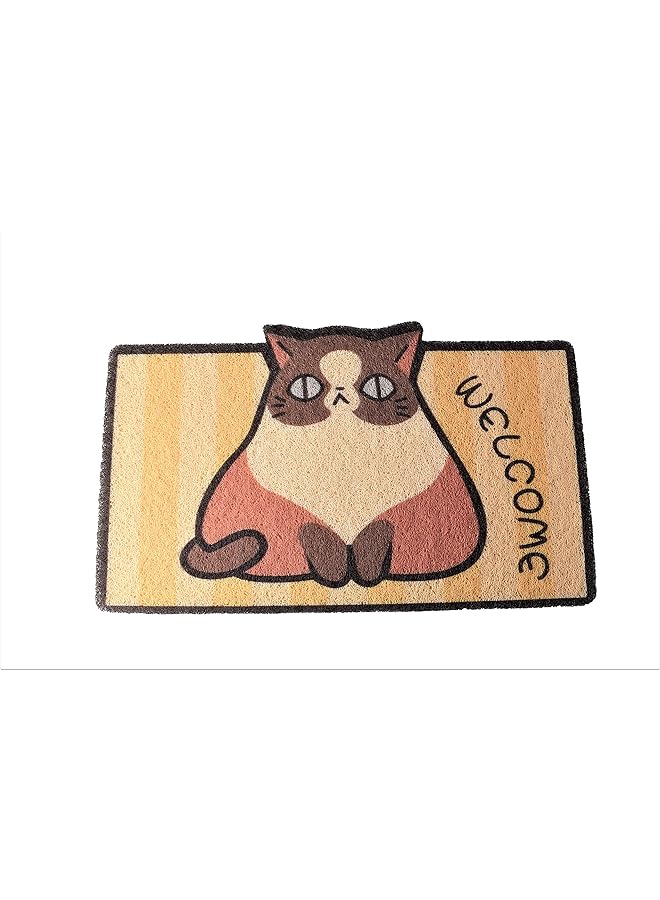 Home Concept Anti Slip Silk Circle Door Mat 75*45 Cm - Image 2