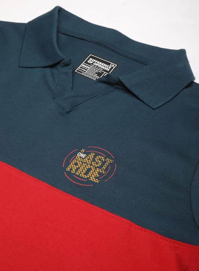 Difference of Opinion Men Color Block Regular Fit Polo