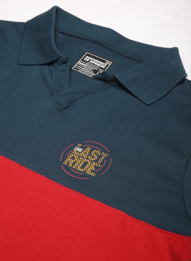 Difference of Opinion Men Color Block Regular Fit Polo - Image 2