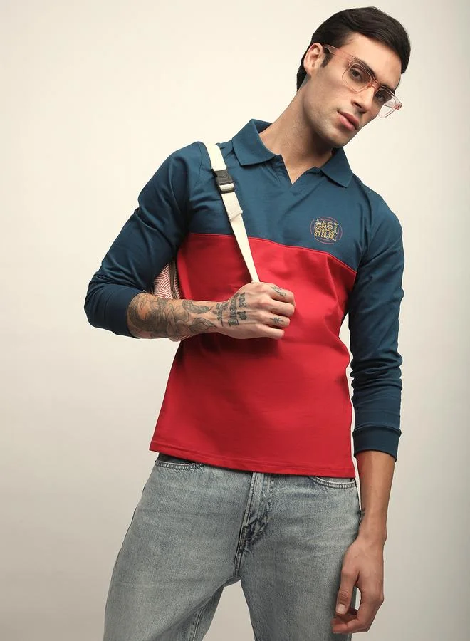 Difference of Opinion Men Color Block Regular Fit Polo