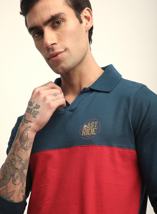 Difference of Opinion Men Color Block Regular Fit Polo - Image 5