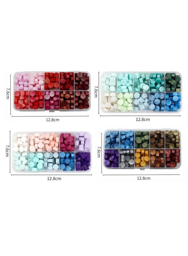 جوييي 800 قطعة شمع لأختام الطوابع، 4 صناديق ختم خرز الشمع لإذابة الشمع، مثالية لحزم النبيذ، ختم الحروف، دعوات الزفاف، مغلفات، هدايا عيد الميلاد للنساء والرجال والأب - Image 3