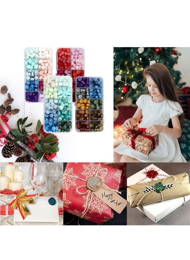 جوييي 800 قطعة شمع لأختام الطوابع، 4 صناديق ختم خرز الشمع لإذابة الشمع، مثالية لحزم النبيذ، ختم الحروف، دعوات الزفاف، مغلفات، هدايا عيد الميلاد للنساء والرجال والأب - Image 4