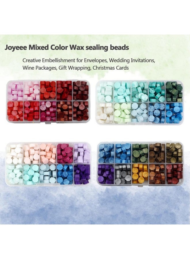 جوييي 800 قطعة شمع لأختام الطوابع، 4 صناديق ختم خرز الشمع لإذابة الشمع، مثالية لحزم النبيذ، ختم الحروف، دعوات الزفاف، مغلفات، هدايا عيد الميلاد للنساء والرجال والأب - Image 5