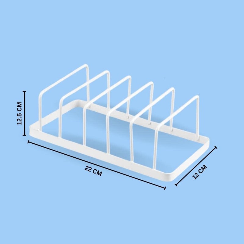 Decorlay Multipurpose Kitchen Plate Stand Dish PanPot Lid Utensils Holder Space Saving Chopping Board Holder Corner Shelf Rack Cabinet Organizer White Pack of 2 - Image 4