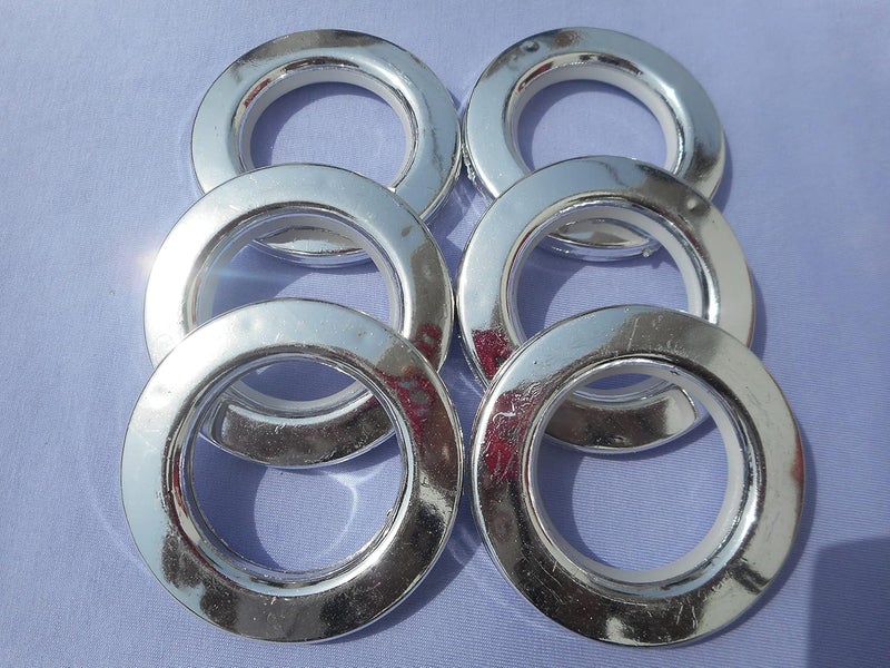Chandrabadni Cbadni Decor Plastic Curtain Heavy Eyelet Rings 2 Inches with Lock Silver Colour Pack of 32 Pcs - Image 3