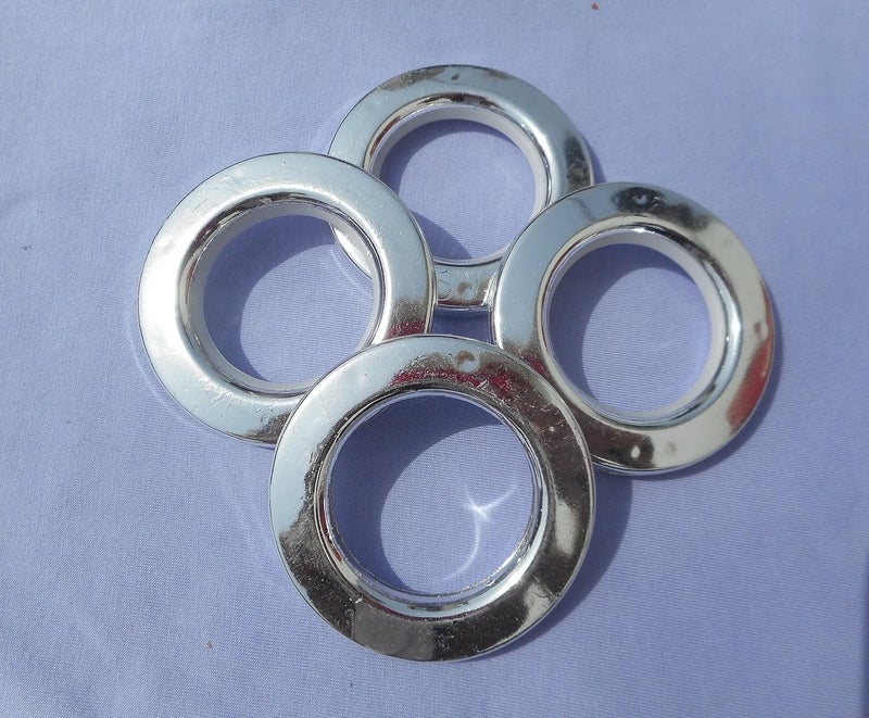 Chandrabadni Cbadni Decor Plastic Curtain Heavy Eyelet Rings 2 Inches with Lock Silver Colour Pack of 32 Pcs - Image 2