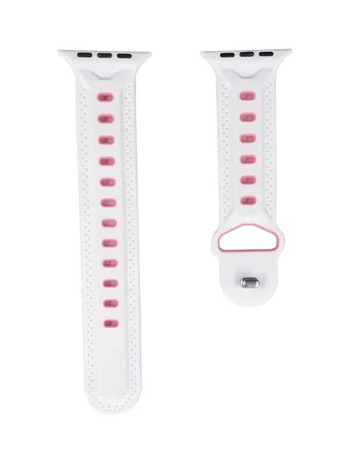 Ozone Ozone Soft Silicone Strap For Apple Watch 40Mm Series 4 / 38Mm Series 3 / 2 / 1 Adjustable Sports Band - White White/Pink 