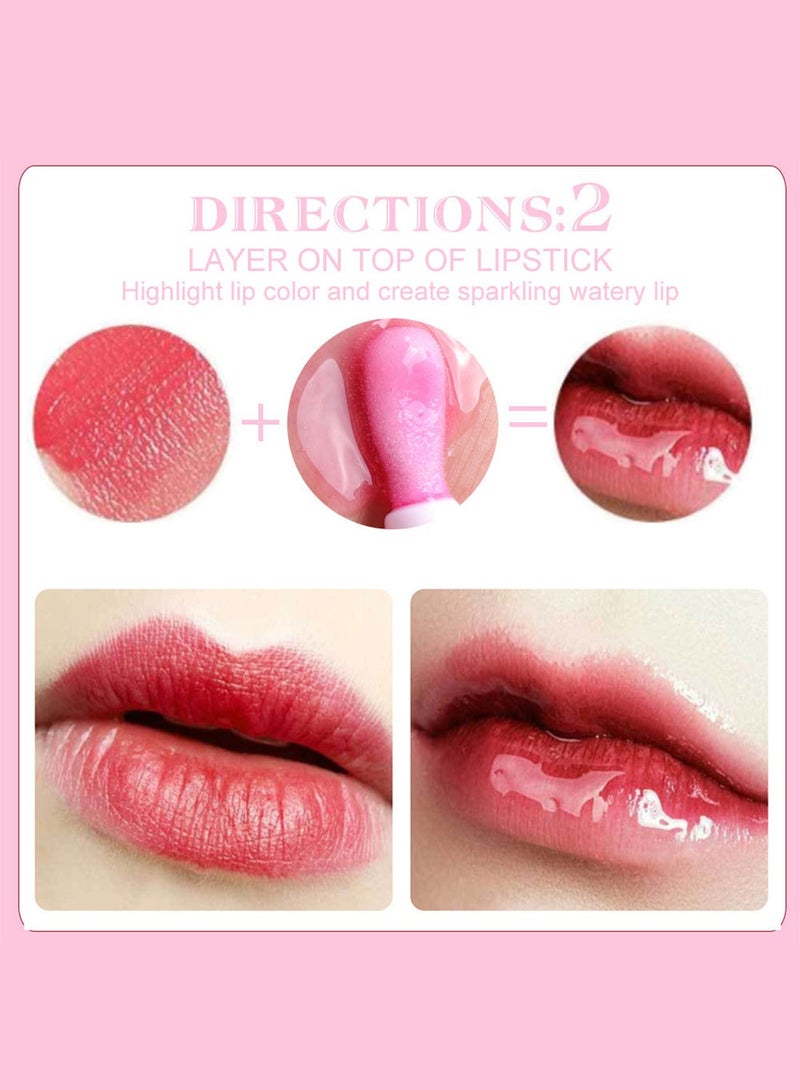 DUNUF Lip Glow Oil Deep Nourishing Moisturizing Glossy Mirror Shiny Plumping Long Lasting Lightweight Non Sticky Portable Lip Oil Lip Care to Fade Lines and Exfoliate Dead Skin for Women 3.5ml - Image 4