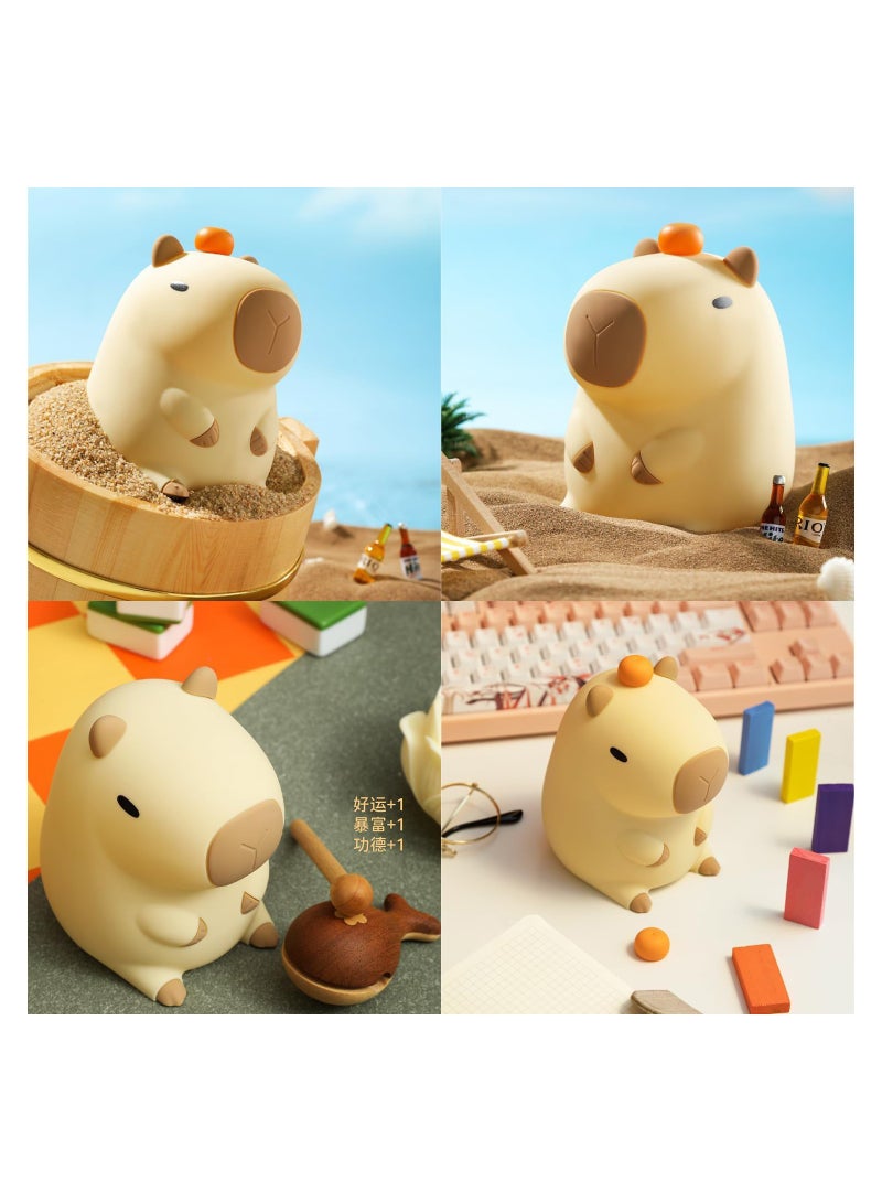 Excefore Silicone Capybara Night Lights, Capybara Animal Lamp, Portable USB Rechargeable Animal Lamps Touch Control Lamp, Silicone Night Light with Timing Function for Home Bedroom Living Room Decor (1 pcs) - Image 4