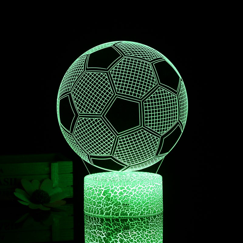 3D Soccer Night Light 3D Led Illusion Lamp 3/7 Colors Changing Lights Bedside Table Desk Lamp with Touching Control for Kids Gifts Home Decoration - Image 5