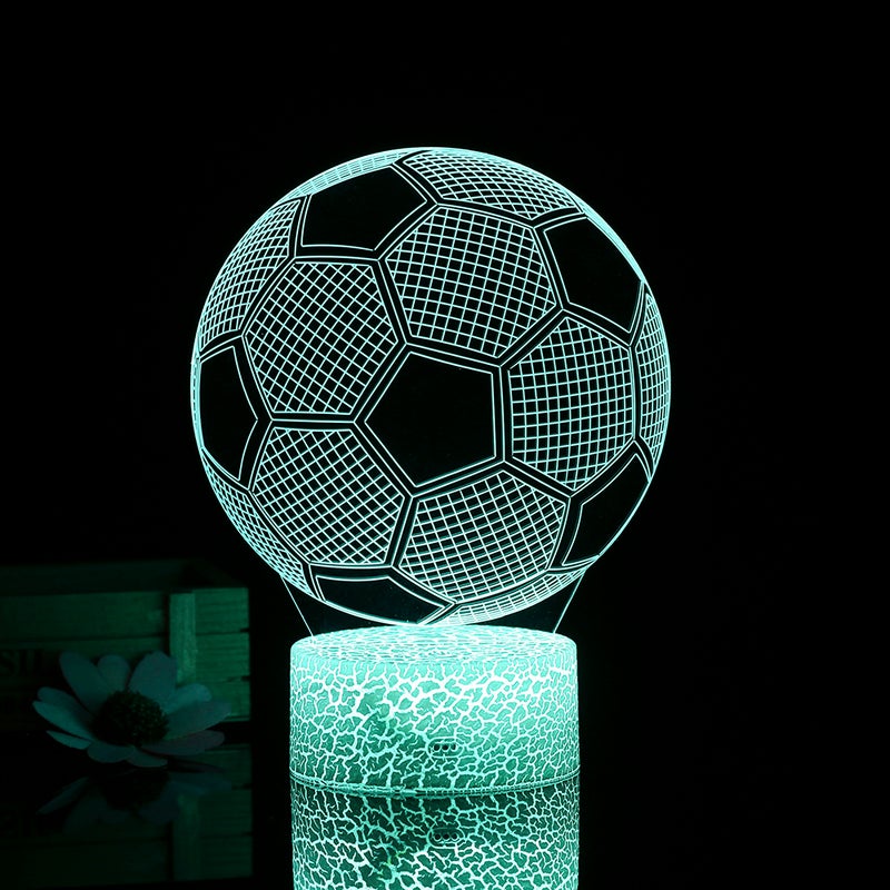 3D Soccer Night Light 3D Led Illusion Lamp 3/7 Colors Changing Lights Bedside Table Desk Lamp with Touching Control for Kids Gifts Home Decoration - Image 4