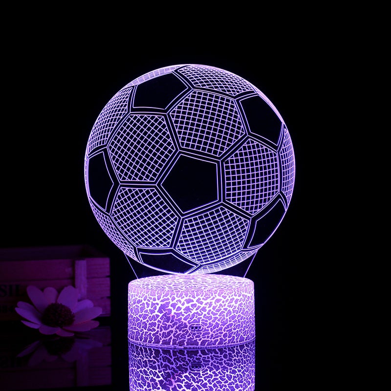 3D Soccer Night Light 3D Led Illusion Lamp 3/7 Colors Changing Lights Bedside Table Desk Lamp with Touching Control for Kids Gifts Home Decoration - Image 2