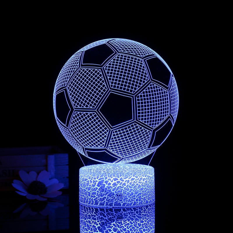 3D Soccer Night Light 3D Led Illusion Lamp 3/7 Colors Changing Lights Bedside Table Desk Lamp with Touching Control for Kids Gifts Home Decoration - Image 3