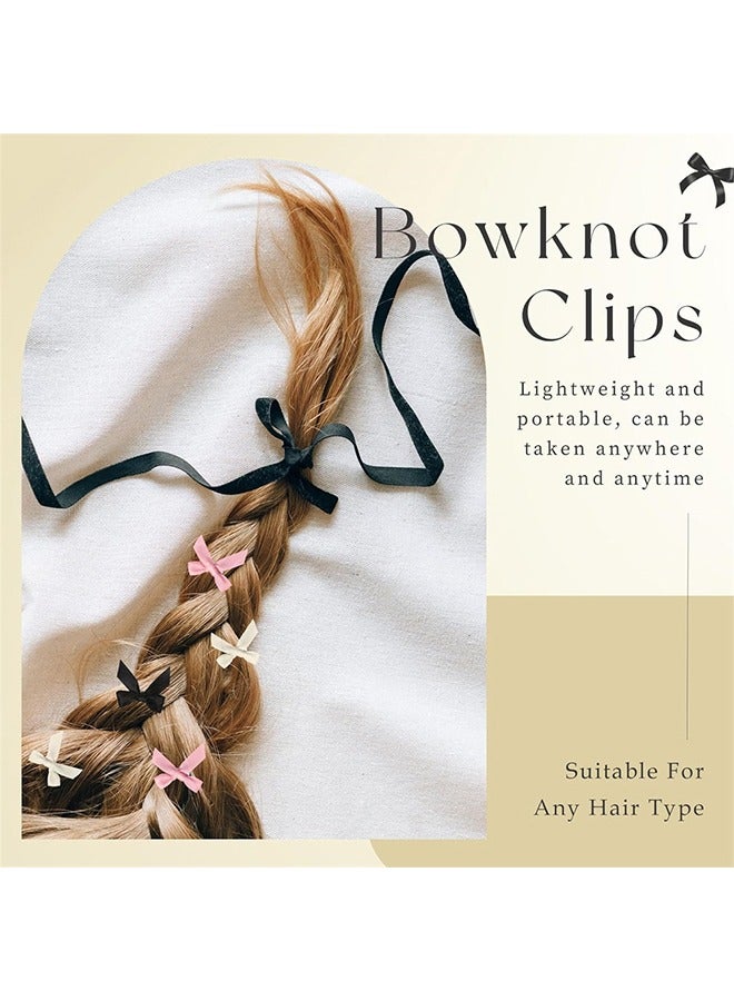 24 Piece Mini Bow Hair Clips, Sweet Non-Slip Bow Hair Accessories for Women and Girls (White+Black+Pink+Rose Pink) - Image 4