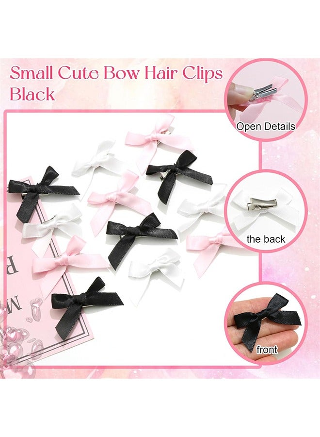 24 Piece Mini Bow Hair Clips, Sweet Non-Slip Bow Hair Accessories for Women and Girls (White+Black+Pink+Rose Pink) - Image 5