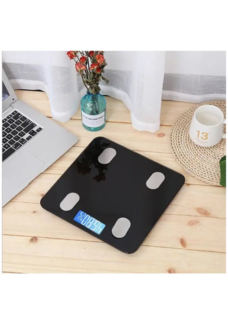 Smart Bluetooth Bathroom Scale C1 - 180kg Capacity, Digital Body Weight Scale with APP Sync for Apple Health, Google Fit & Fitbit, BMI Tracking, Auto Calibration - High Precision Glass Platform (Black)