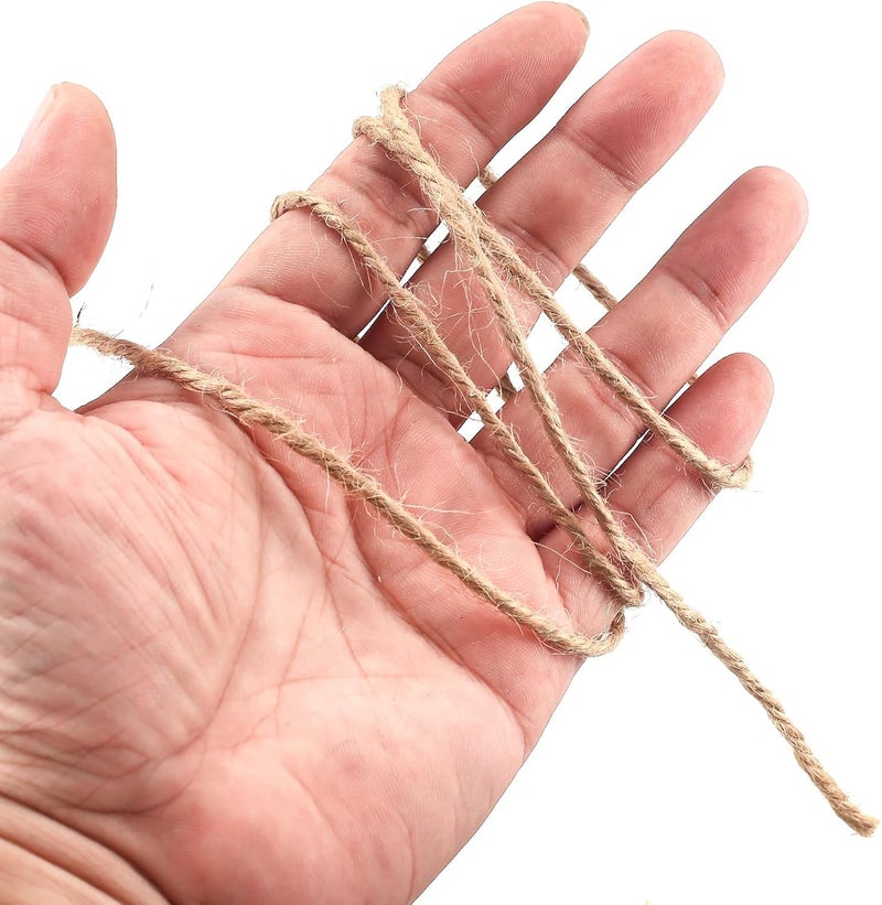 Fulushouxi Natural Jute Twine Cord, 3 mm x 200 m Jute Rope, Sisal Rope, Garden Cord, Parcel Cord, Hemp Rope, Craft Cord, Tear-Resistant for DIY Crafts, Scratching Post, Arts and Crafts Gardening, Decorating - Image 3