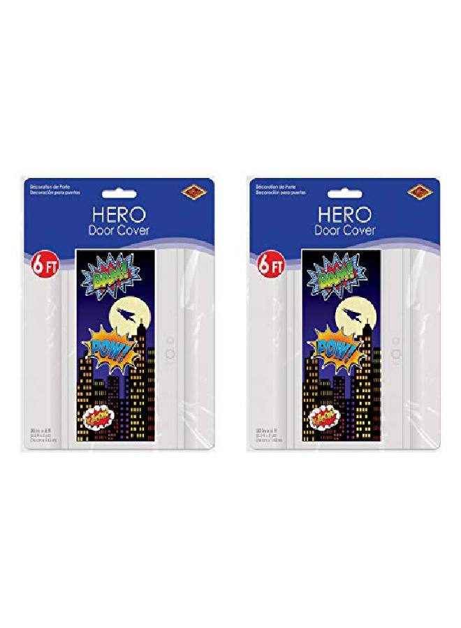 Beistle Hero Door Covers 2 Piece 30" X 6' Multicolor - Image 2